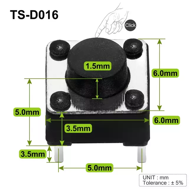 Momentary Tactile Dip Push Button Switch